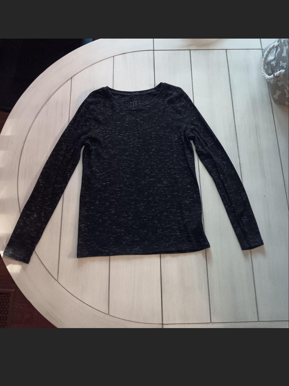 a new day Black Marled Long-Sleeve Crewneck Top